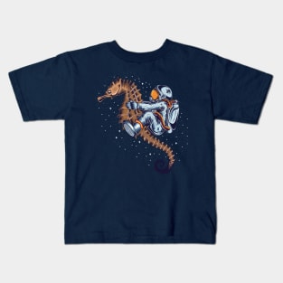 astronaut riding seahorse Kids T-Shirt